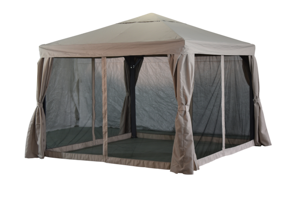 Biella paviljong 3x3m antracit/beige Brafab