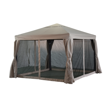 Biella paviljong 3x3m antracit/beige Brafab