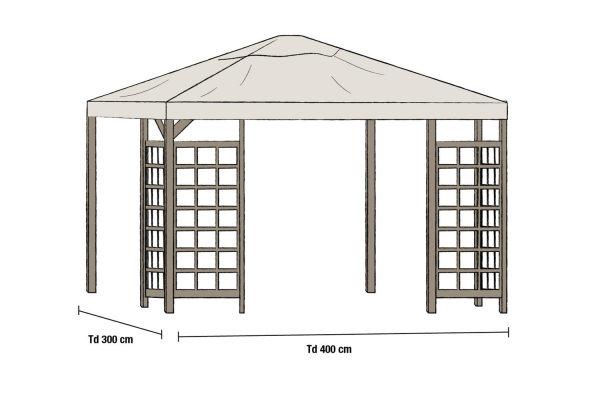 Hov paviljongtak 300x400 beige Brafab