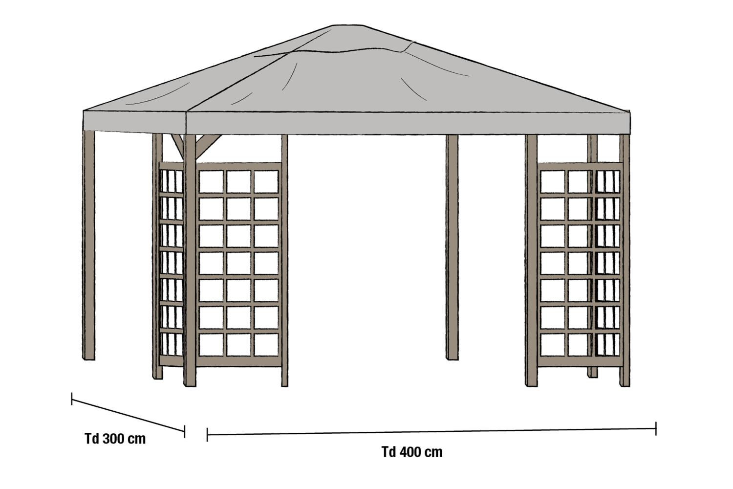 Hov paviljongtak 300x400 grå Brafab