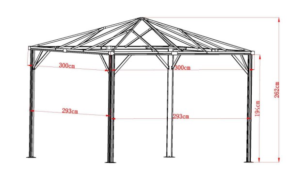 Biella paviljong 3x3m antracit/beige Brafab