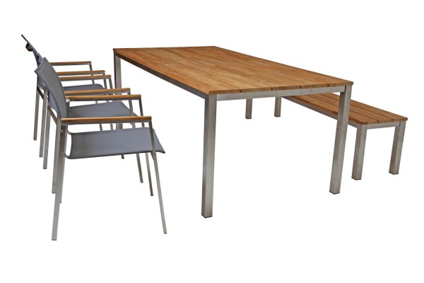 Hinton matbord 200x100 H75 cm natur/grå Brafab