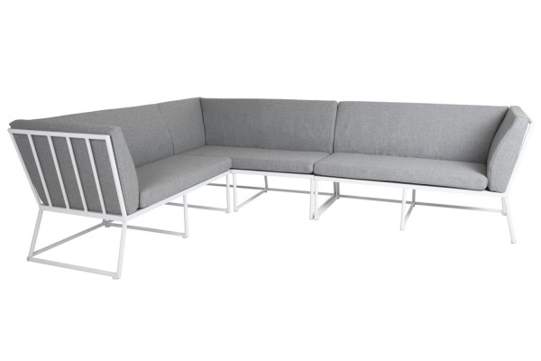 Vence 2-sits soffa avslut vänster vit m grå dyna Brafab