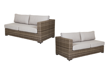 Ninja avslut 2-sits H+V rustik med beige dyna Brafab