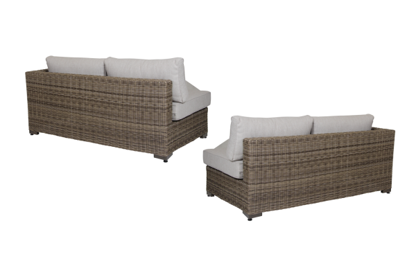 Ninja avslut 2-sits H+V rustik med beige dyna Brafab