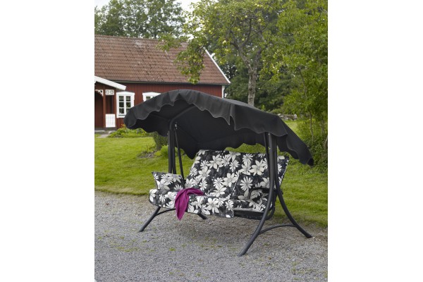 Sofia hammock välvd fällbar svart inkl tak Brafab