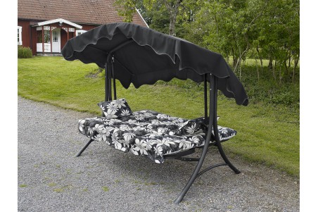 Sofia hammock välvd fällbar svart inkl tak Brafab