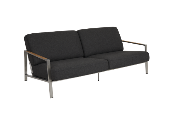 Naos 2,5-sits soffa stål/svart Brafab