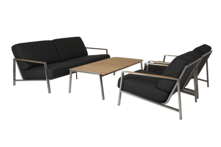 Naos 2,5-sits soffa stål/svart Brafab