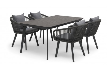 Hunneslätt matbord 160x90 cm mörkgrå Hillerstorp