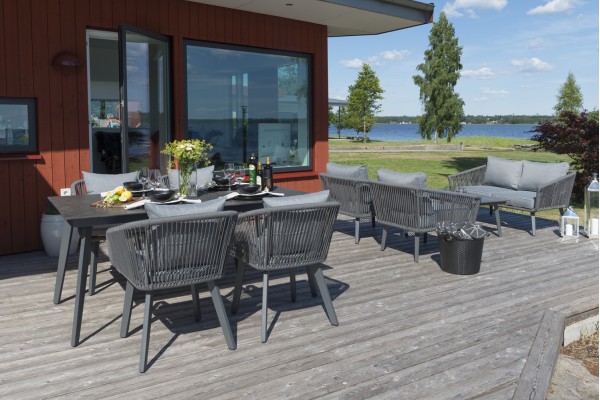 Hunneslätt matbord 160x90 cm mörkgrå Hillerstorp