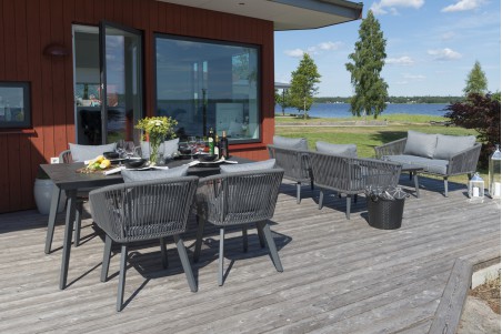 Hunneslätt matbord 160x90 cm mörkgrå Hillerstorp