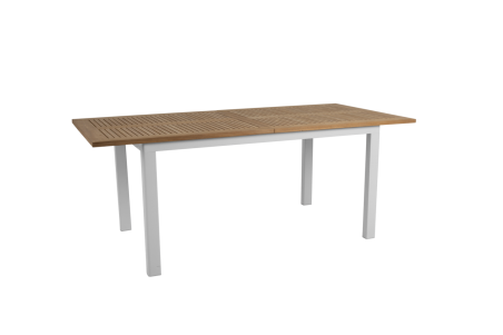 Lyon matbord utdragbart 194/252x92 H76 cm vit/teak Brafab