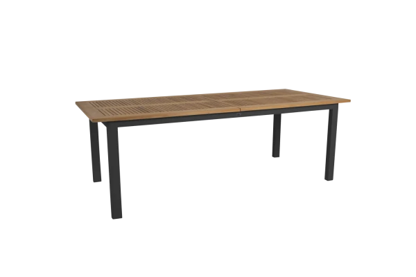 Lyon matbord utdragbart 224/304x100 H76 cm svart/teak Brafab