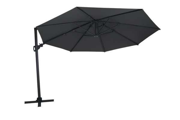 Varallo frihängande parasoll Ø375 cm antracit/grå Brafab
