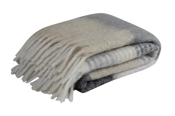 Honung pläd 130x170 cm beige mönstrad Brafab