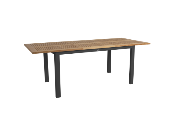 Lyon matbord 152/210x92 H76 cm svart/teak Brafab