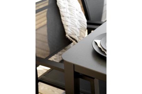 Rana matbord 150x90 H73 svart med glas Brafab