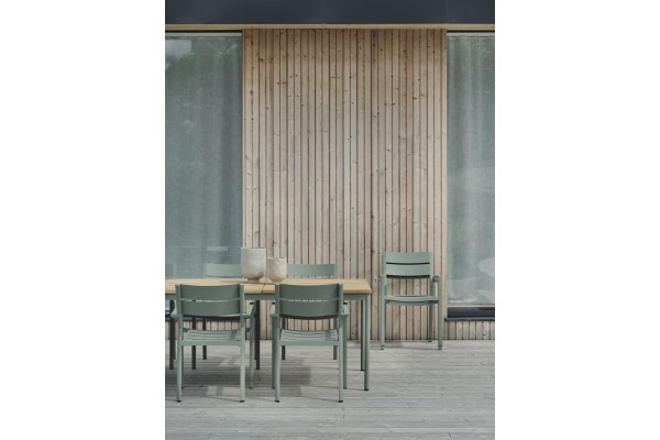 Nox matbord 240x90 H73 cm dusty green/teak Brafab