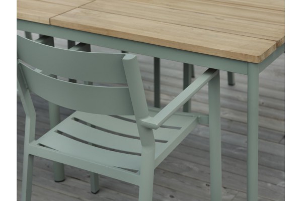 Nox matbord 240x90 H73 cm dusty green/teak Brafab