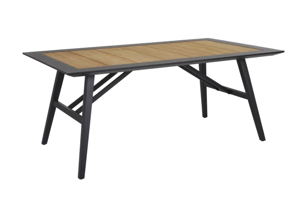 Chios matbord 175x100 H73 cm svart/teak Brafab