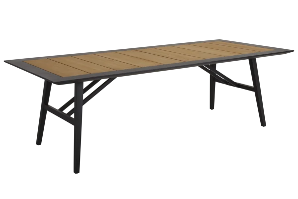 Chios matbord 240x100 H73 cm svart/teak Brafab