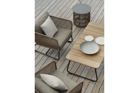 Nolli soffbord 140x70 H45 cm svart/teak Brafab