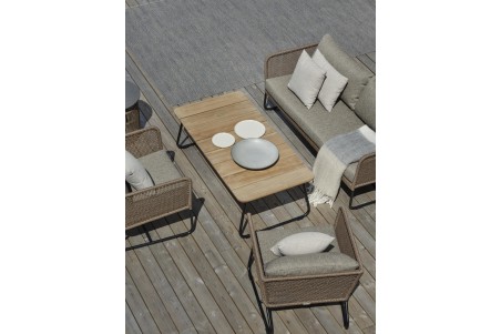 Nolli soffbord 140x70 H45 cm svart/teak Brafab