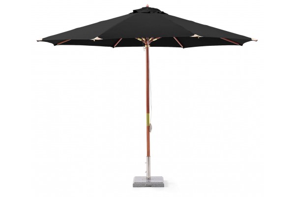 Lyxparasoll trä 335 cm svart Hillerstorp