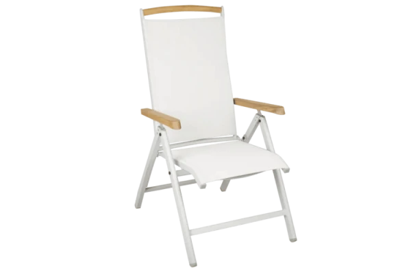 Andy positionsstol grå/off-white teak Brafab