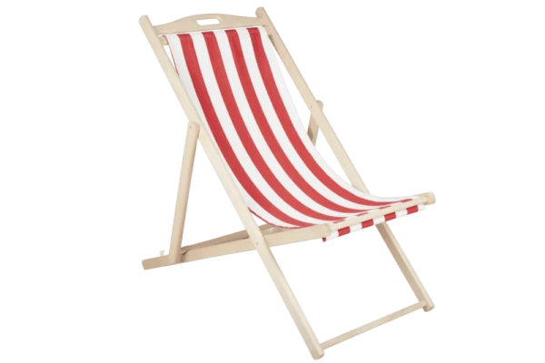Dingla strandstol natur/röd-vit Brafab