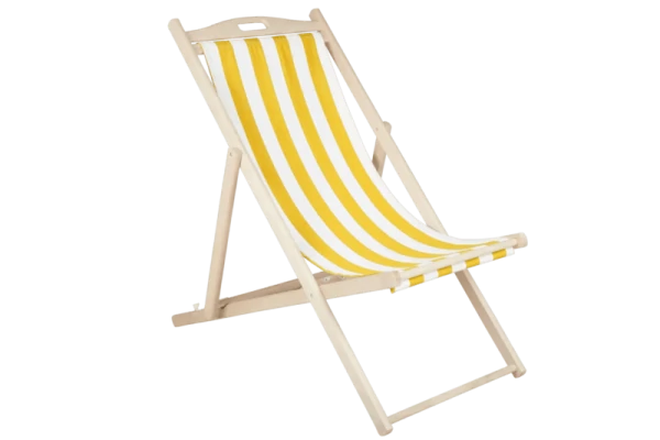 Dingla strandstol natur/gul-vit Brafab