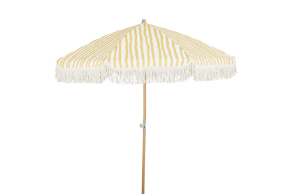 Gatsby parasoll Ø180 cm natur/gul-vit Brafab