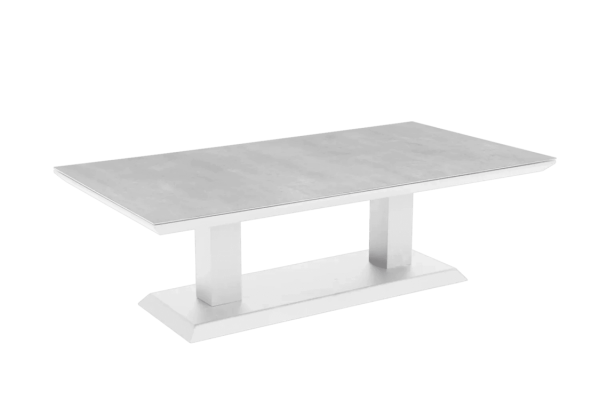 Heis soffbord 150x79 cm med glas vit/grå Brafab