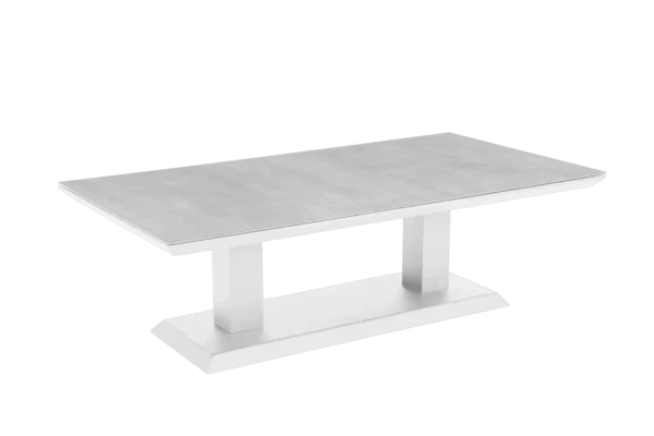 Heis soffbord 150x79 cm med glas vit/grå Brafab