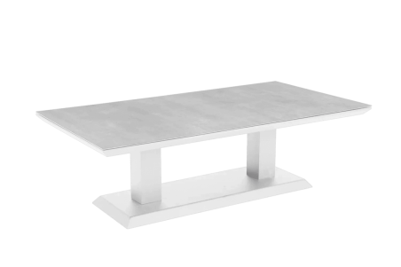 Heis soffbord 150x79 cm med glas vit/grå Brafab
