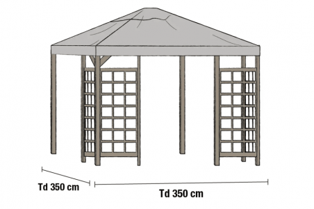 Hov tak 350x350 cm grå Brafab