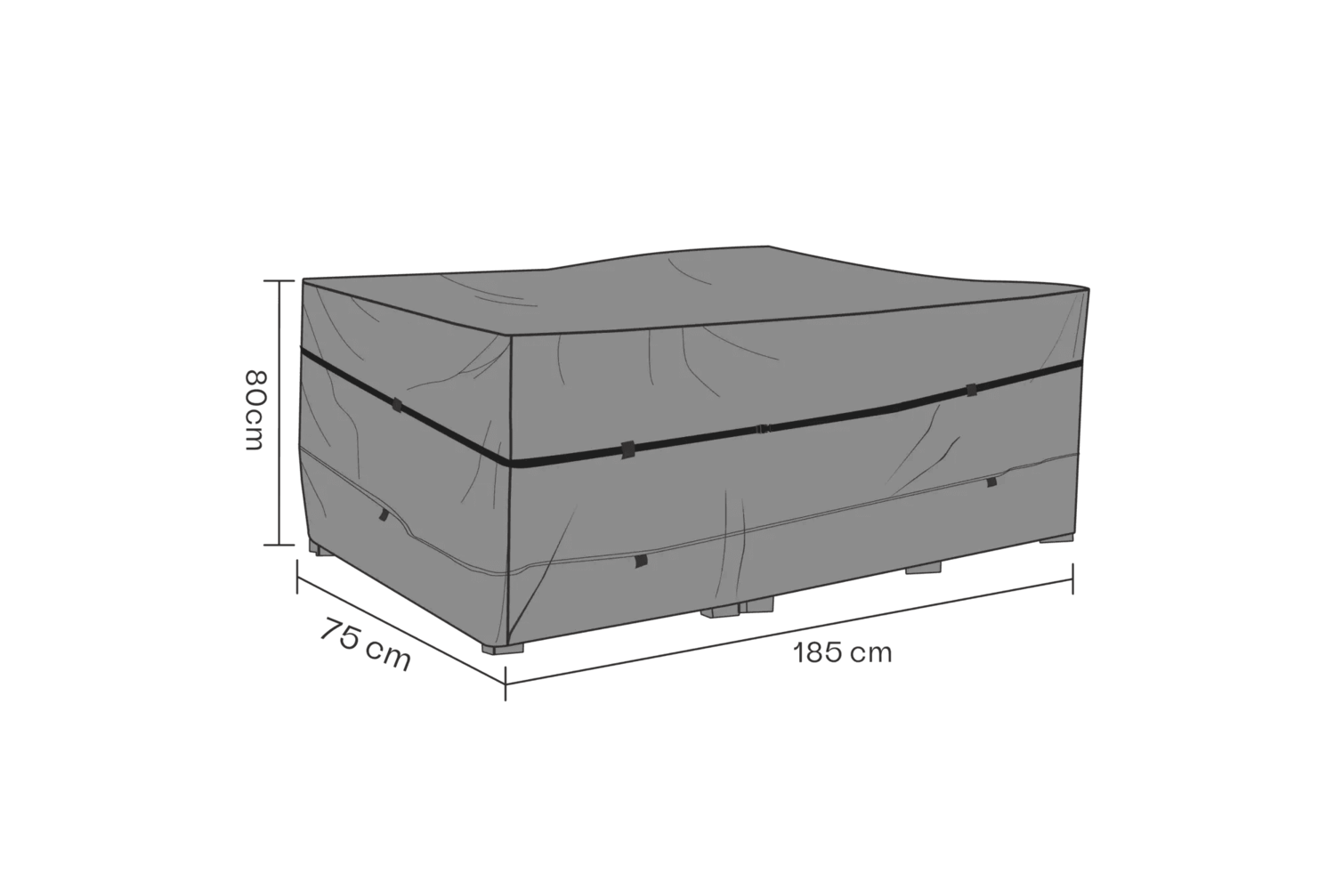 Möbelskydd dynbox 185x75x80 cm svart - andas Brafab