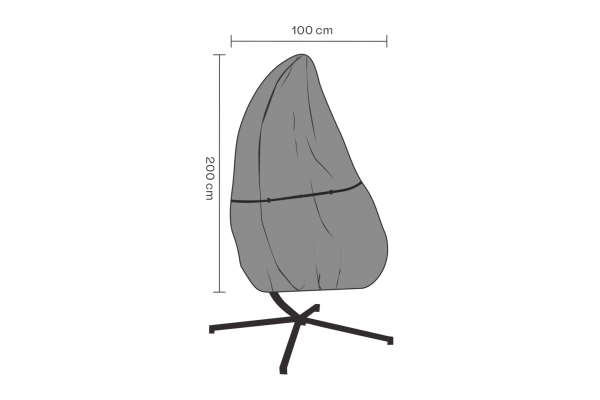 Möbelskydd hänggunga Ø100 cm svart - vattentätt Brafab