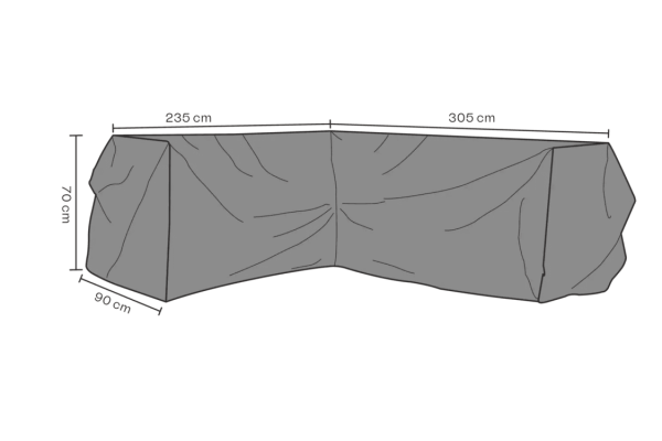 Möbelskydd hörnsoffa V305/H235x90 H70 cm svart - andas Brafab