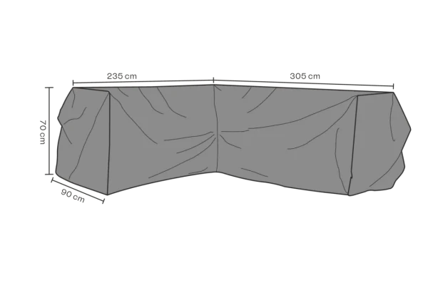 Möbelskydd hörnsoffa V305/H235x90 H70 cm svart - andas Brafab