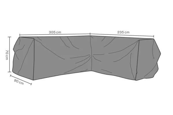 Möbelskydd hörnsoffa V235/H305x90 H70 cm svart - andas Brafab