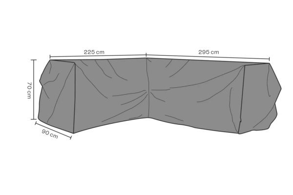 Möbelskydd hörnsoffa V295/H225x90 H70 cm svart - andas Brafab