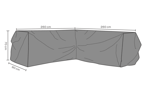 Möbelskydd hörnsoffa V260/H260x90 H70 cm svart - andas Brafab