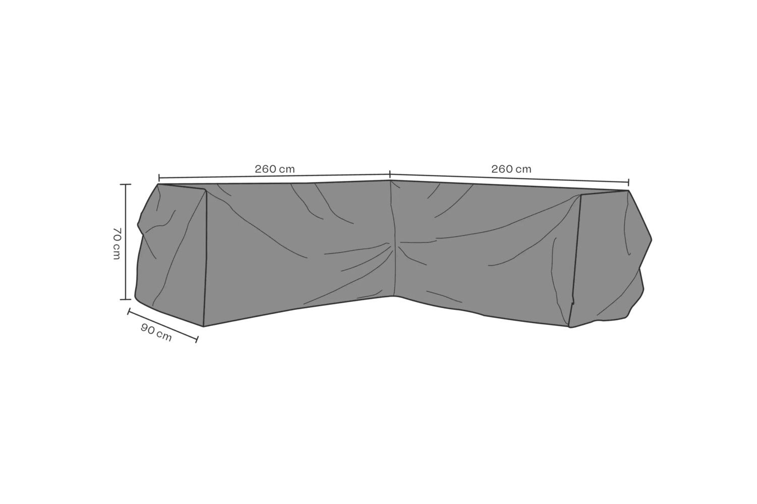 Möbelskydd hörnsoffa V260/H260x90 H70 cm svart - andas Brafab