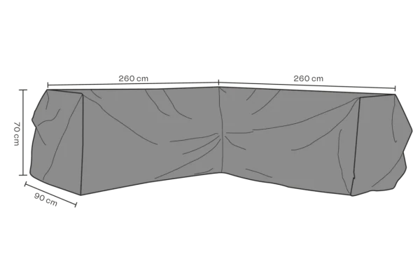 Möbelskydd hörnsoffa V235/H235x90 H70 cm svart - andas Brafab