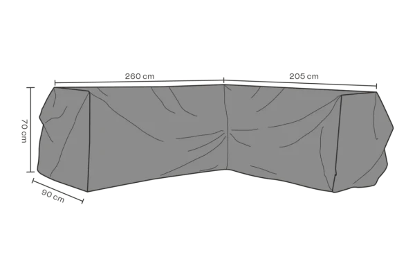 Möbelskydd hörnsoffa V205/H260x90 H70 cm svart - andas Brafab