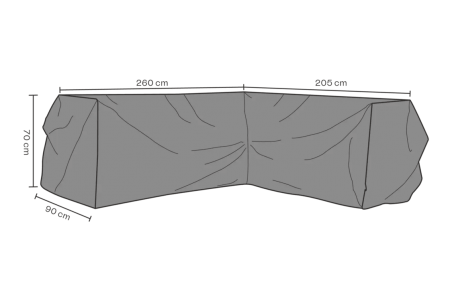 Möbelskydd hörnsoffa V205/H260x90 H70 cm svart - andas Brafab