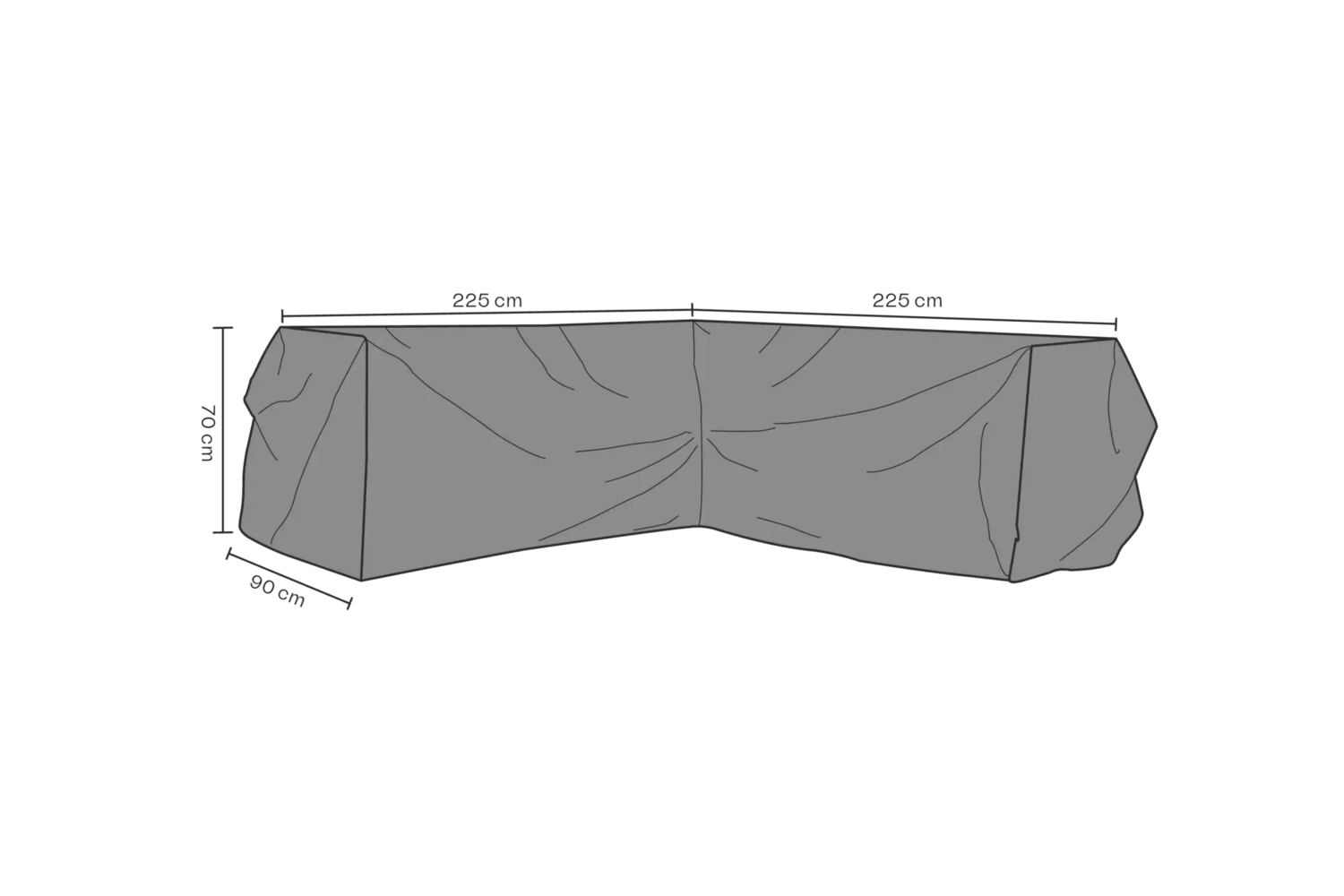 Möbelskydd hörnsoffa V225/H225x90 H70 cm svart - andas Brafab