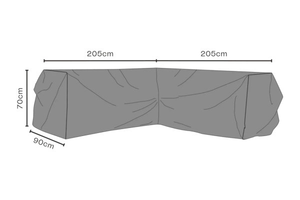 Möbelskydd hörnsoffa V205/H205x90 H70 cm svart - andas Brafab